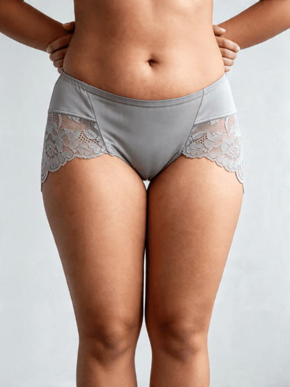 Lace Seamless Breathable Moisture Plus Size Mid-Rise Panties