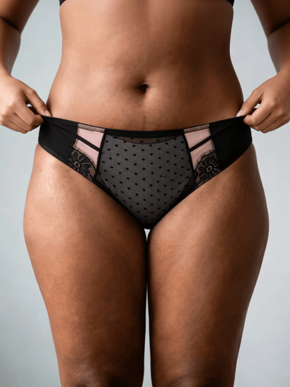Women's Plus Size Mid Waist Briefs, Breathable Hollow Net-Like Design For Summer