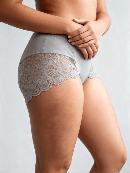 Lace Seamless Breathable Moisture Plus Size Mid-Rise Panties