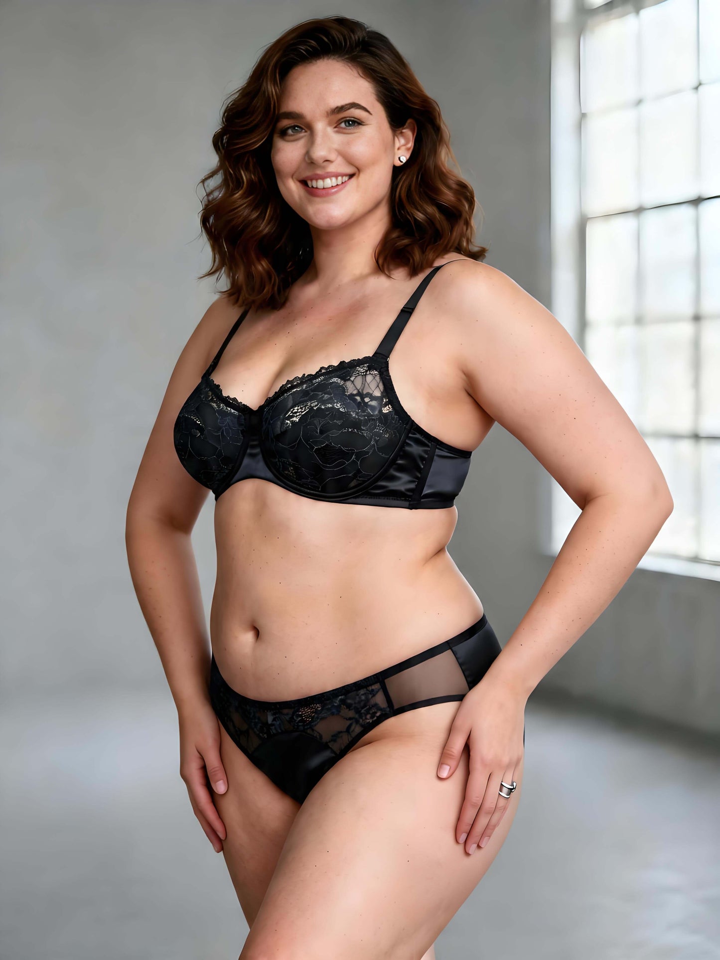 Full Coverage Plus Size Minimizer Bra Set, Side Support & Lift for Curvy Women