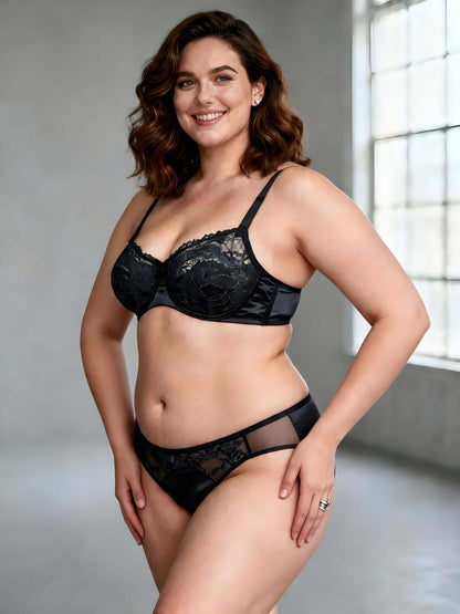 Full Coverage Plus Size Minimizer Bra Set, Side Support & Lift for Curvy Women