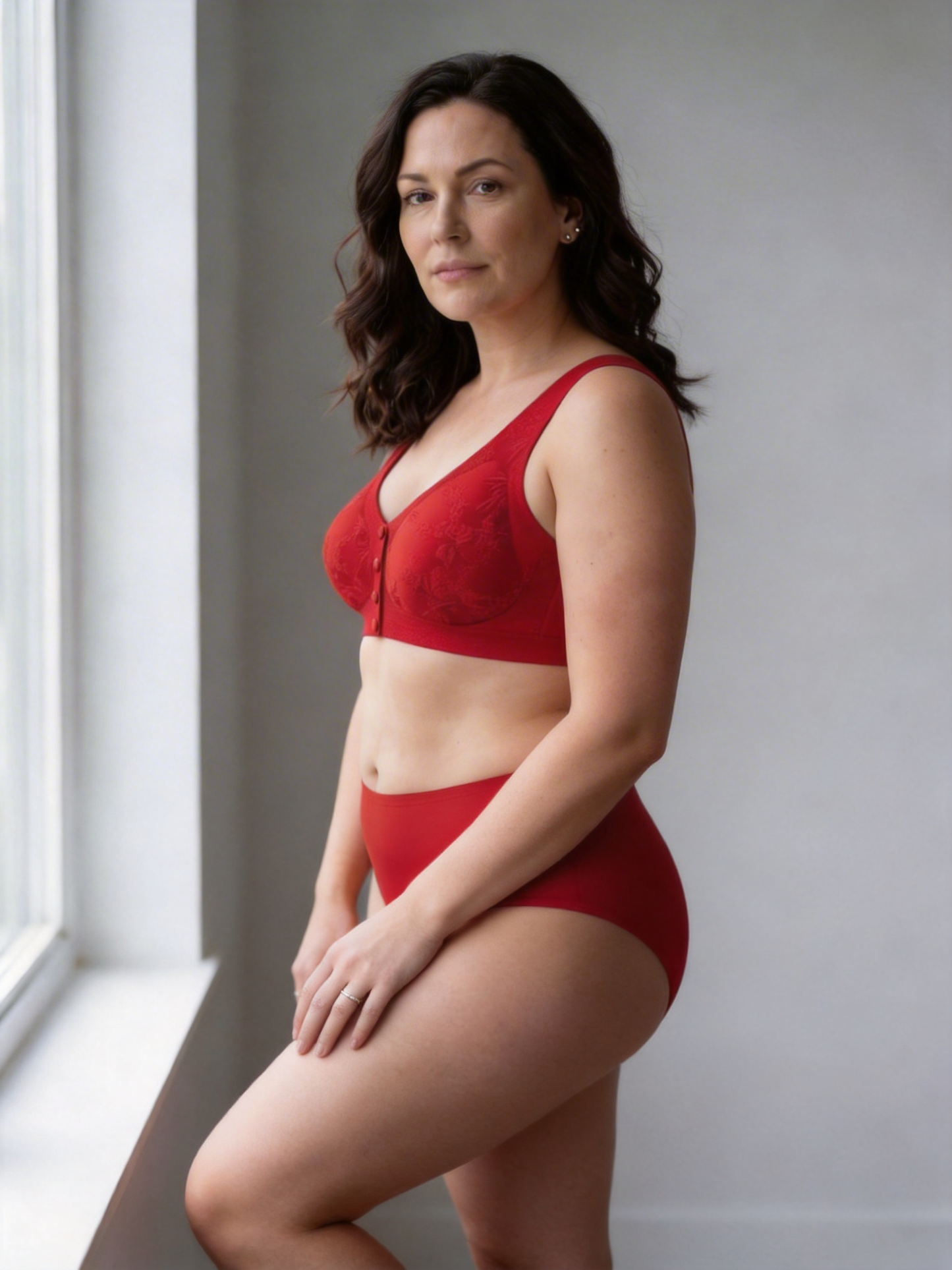 Embossed Front Closure Seamless Push Up Bra for Middle Aged & Elderly Women