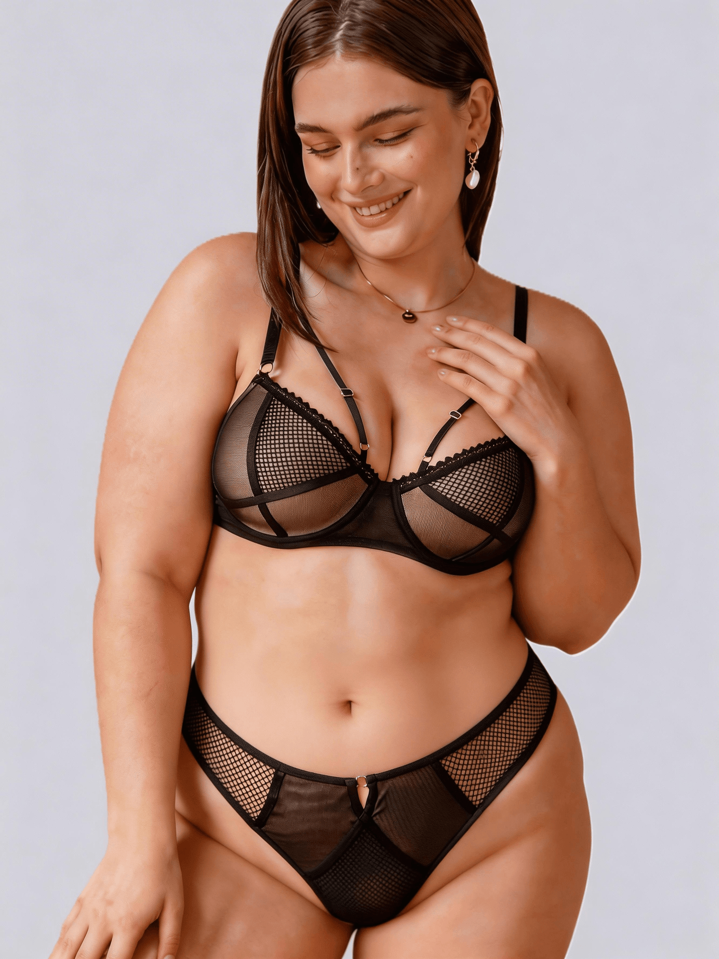 Luxurious Plus Size Lace Bra Set for Women Comfortable Lift & Push-Up
