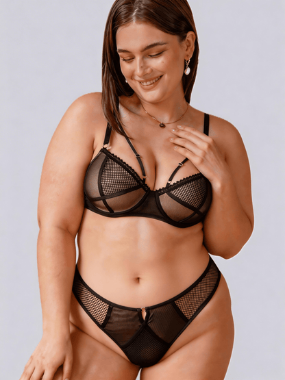 Luxurious Plus Size Lace Bra Set for Women Comfortable Lift & Push-Up