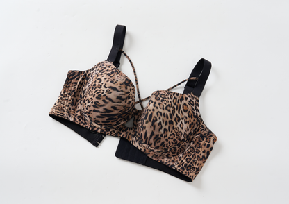Leopard Print Underwire Lift Bra with Lightweight Cups