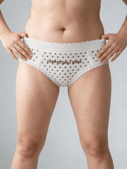 Comfortable Antibacterial Polka Dot Print High Waist Plus Size Briefs