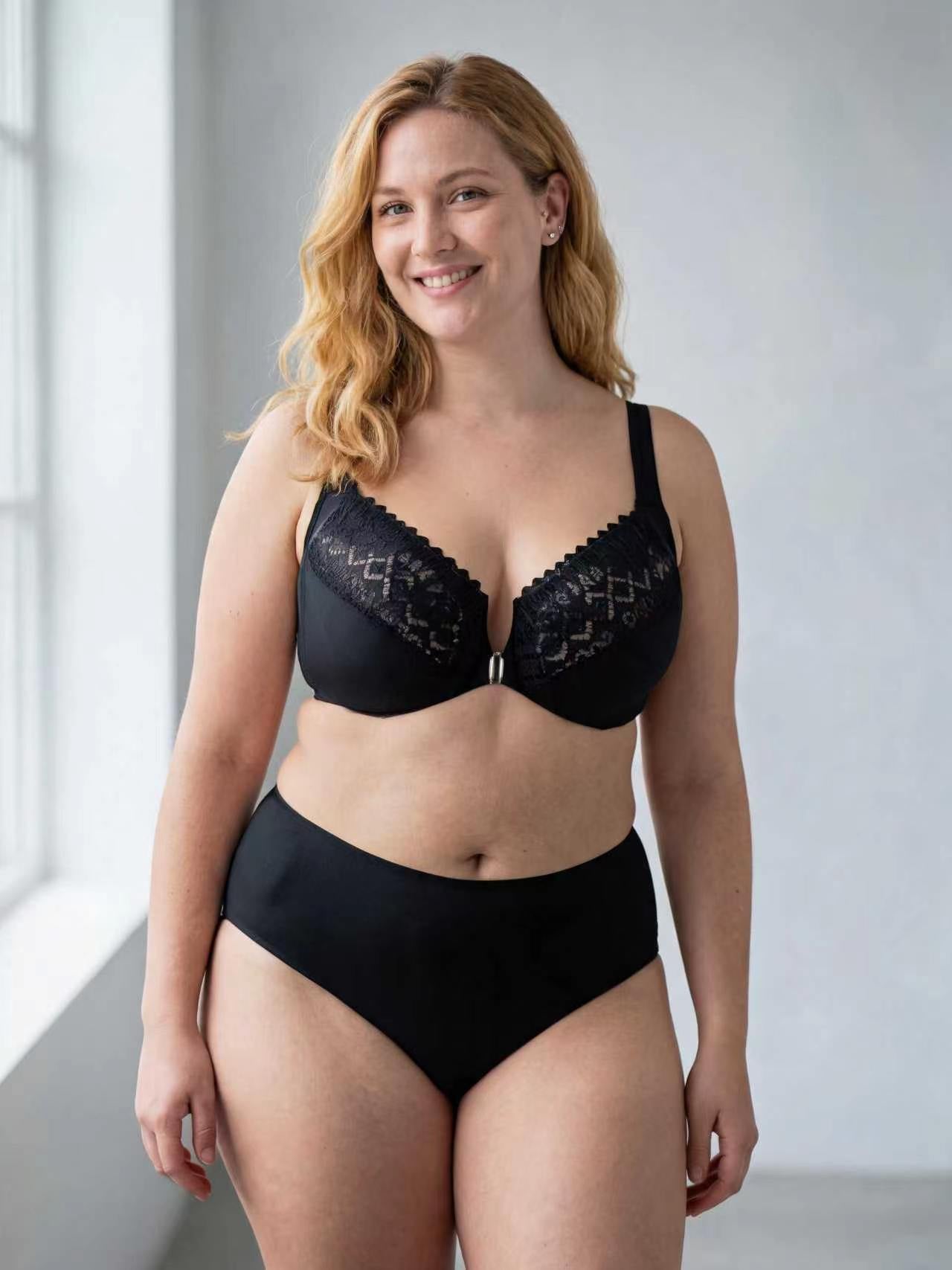 Plus Size Front Closure Wireless Push Up Shaping Bra