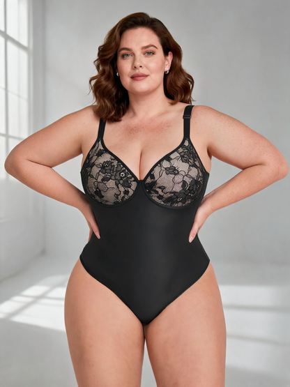 Plus Size Breathable Mold Cup Shaping Nylon Bodysuit