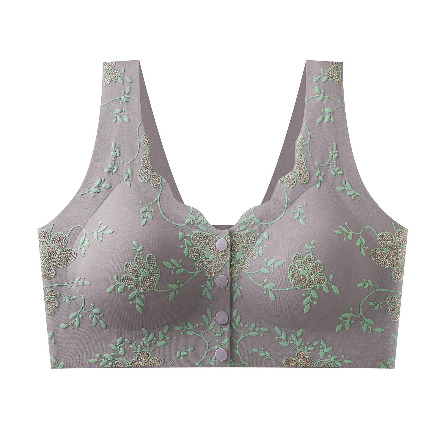 Front Closure Seamless Bra, Push Up, Side Support, Breathable & Comfortable