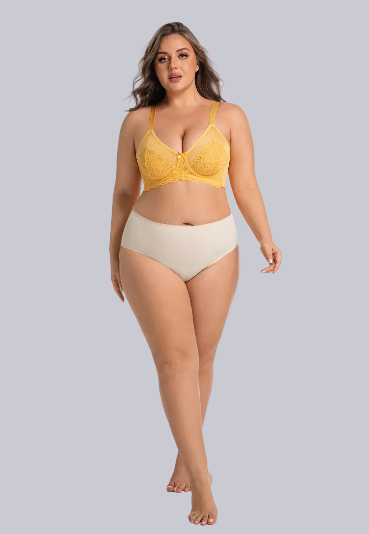 Elegant Plus Size Mesh Bra – Luxurious Fit, Breathable Style