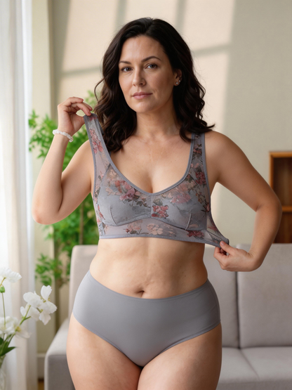 Women's Seamless Push Up Bra, Sports Bralette with Side Support