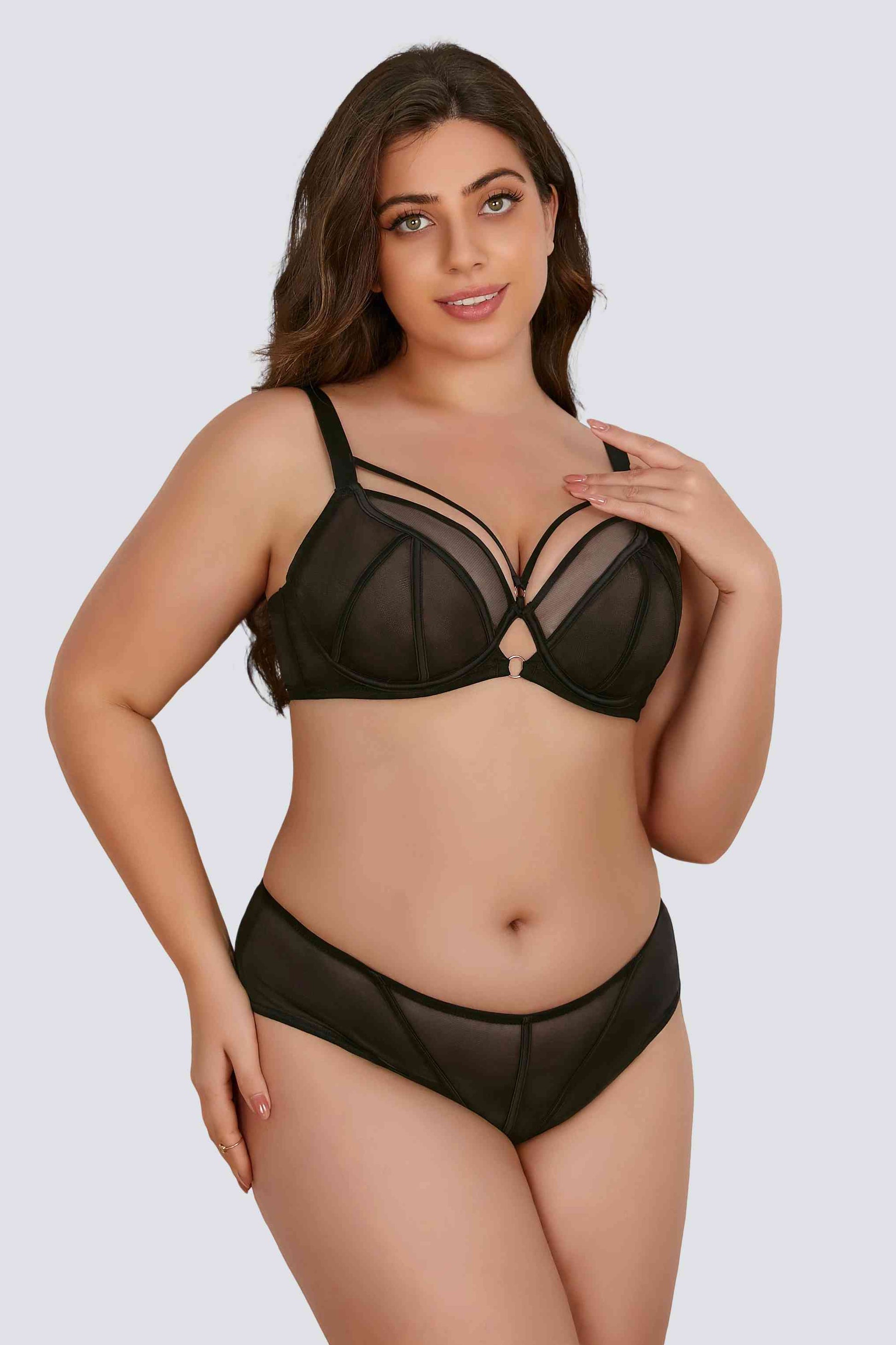 everyday mesh underwire bra set offering plus size comfort and full support