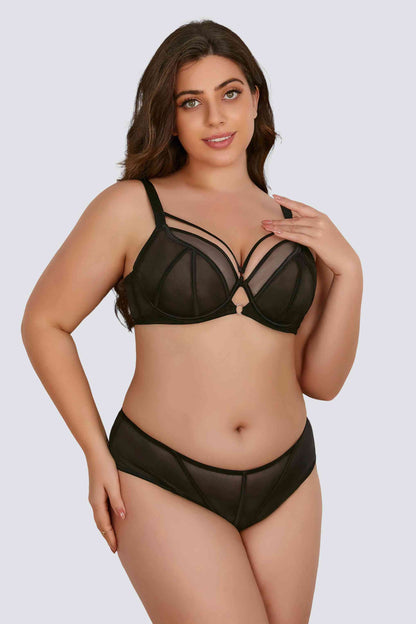 everyday mesh underwire bra set offering plus size comfort and full support