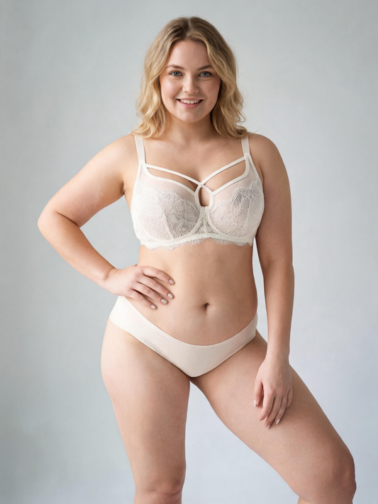 Plus Size Underwire Breathable Jacquard Ultra Thin Bra