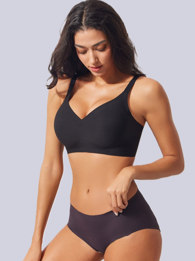 plus size purple bra with underwire, comfy thin material, sexy beautiful back and strong push-up, your must-have daily lingerie.