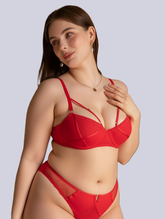 Luxurious Plus Size Lace Bra Set for Women Comfortable Lift & Push-Up