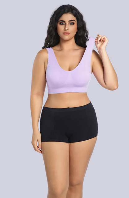 flexible fit seamless sports bra with wireless design