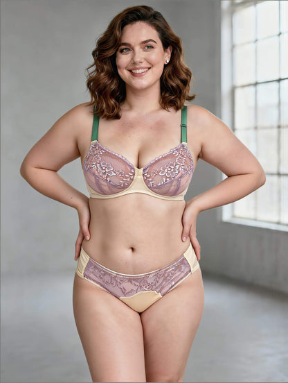 Full Coverage Plus Size Minimizer Bra Set, Side Support & Lift for Curvy Women