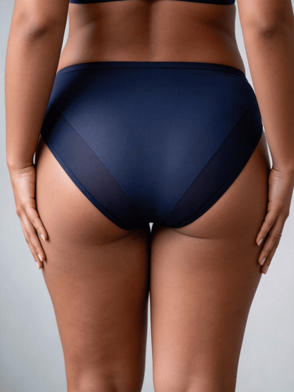 Women's Plus Size Mid Waist Briefs, Breathable Hollow Net-Like Design For Summer
