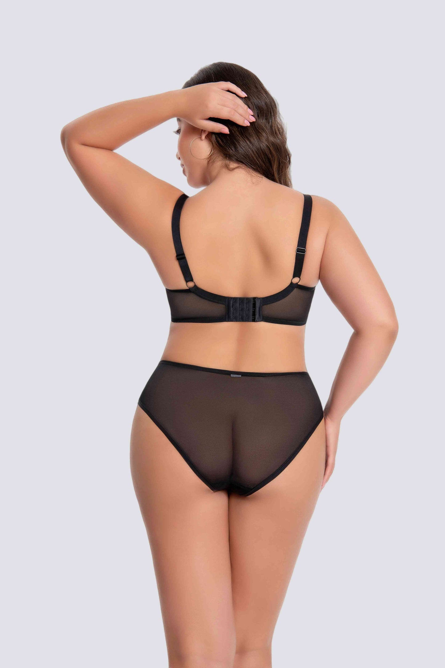 full bust mesh underwire bra set designed for strong support and everyday comfort
