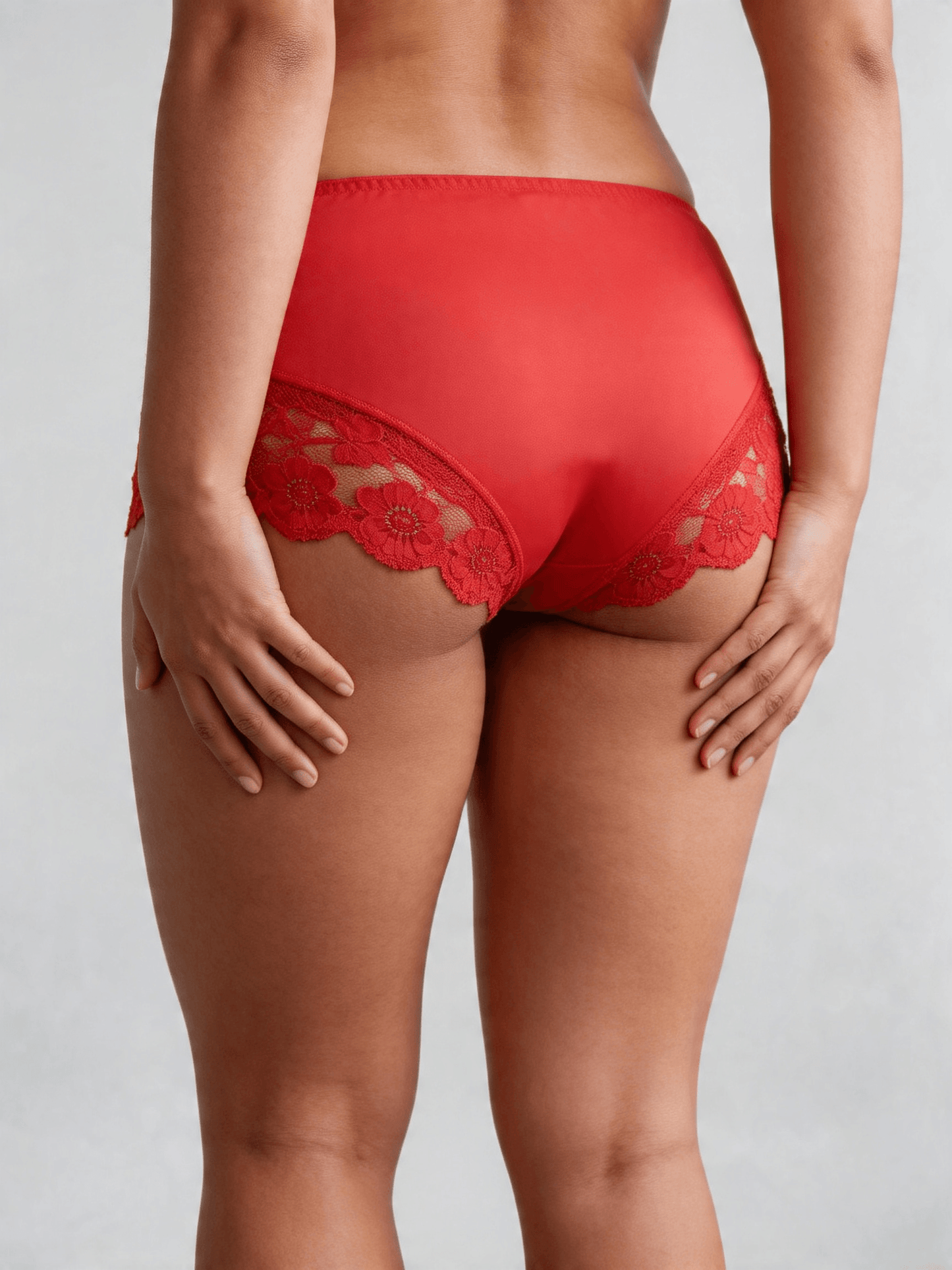 Lace Seamless Breathable Moisture Plus Size Mid-Rise Panties