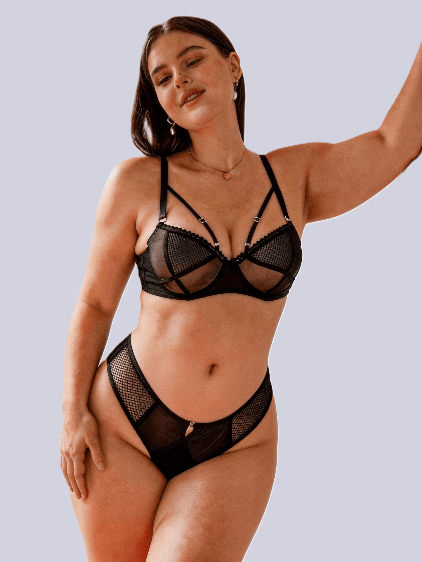 Luxurious Plus Size Lace Bra Set for Women Comfortable Lift & Push-Up
