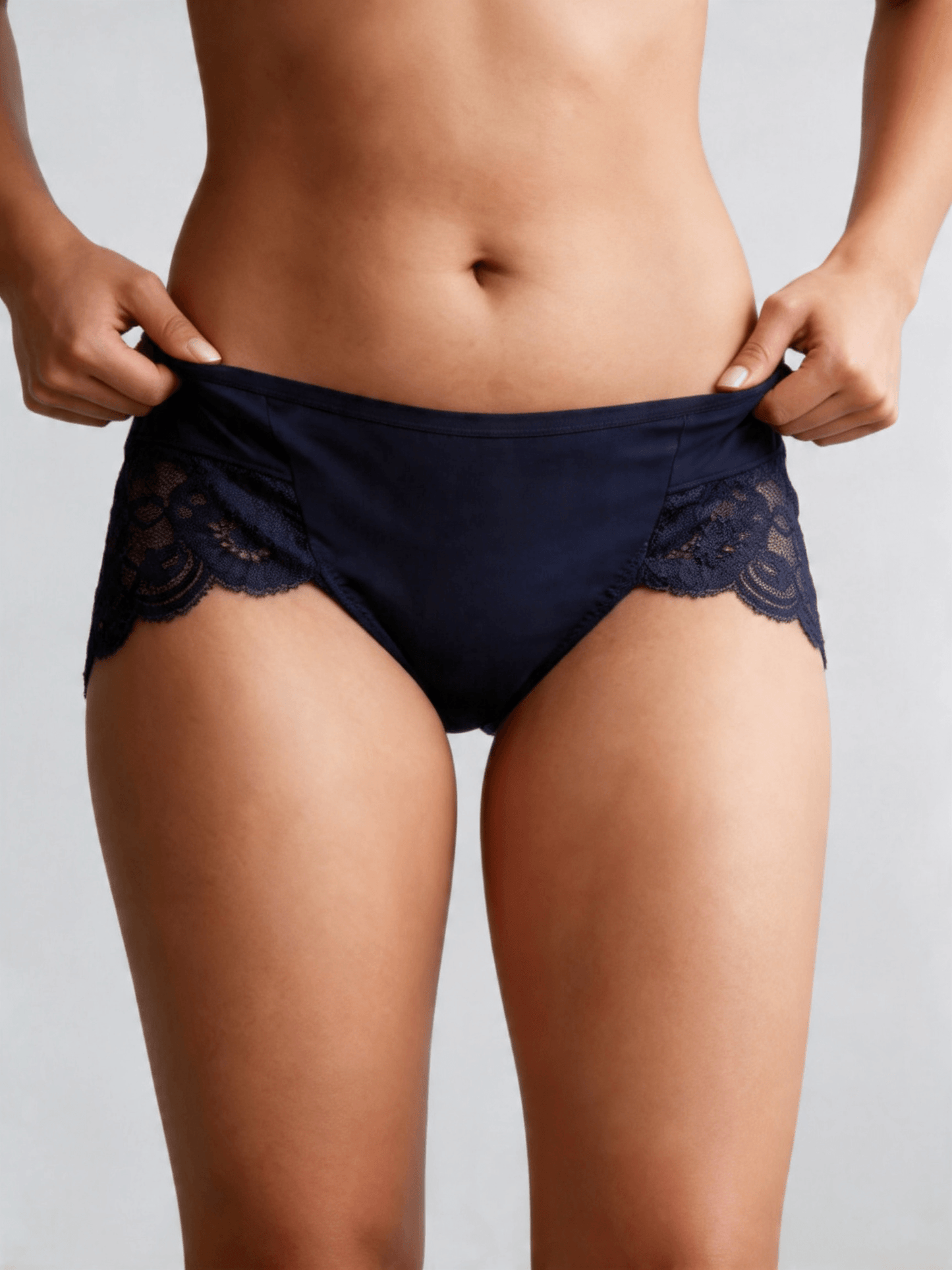 Lace Seamless Breathable Moisture Plus Size Mid-Rise Panties