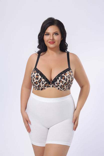 D-G Cup Plus Size Underwire Bra Push Up Back Smoothing Minimizer Bra