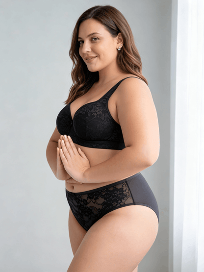 Plus Size Bra Set for Women, Full Coverage Bra,Minimizer,Support & Breathable