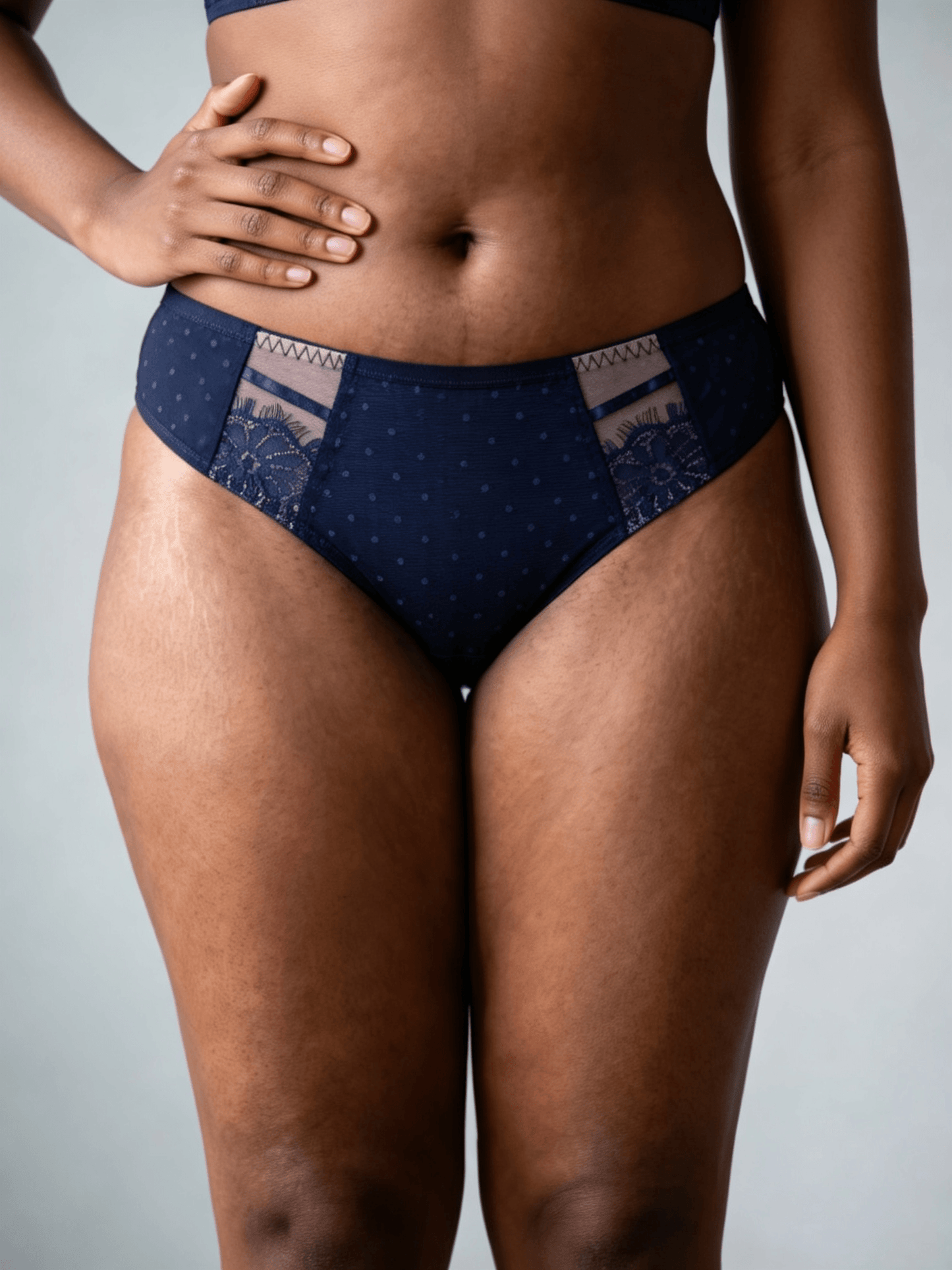 Women's Plus Size Mid Waist Briefs, Breathable Hollow Net-Like Design For Summer