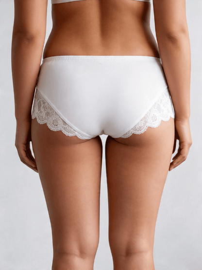Lace Seamless Breathable Moisture Plus Size Mid-Rise Panties