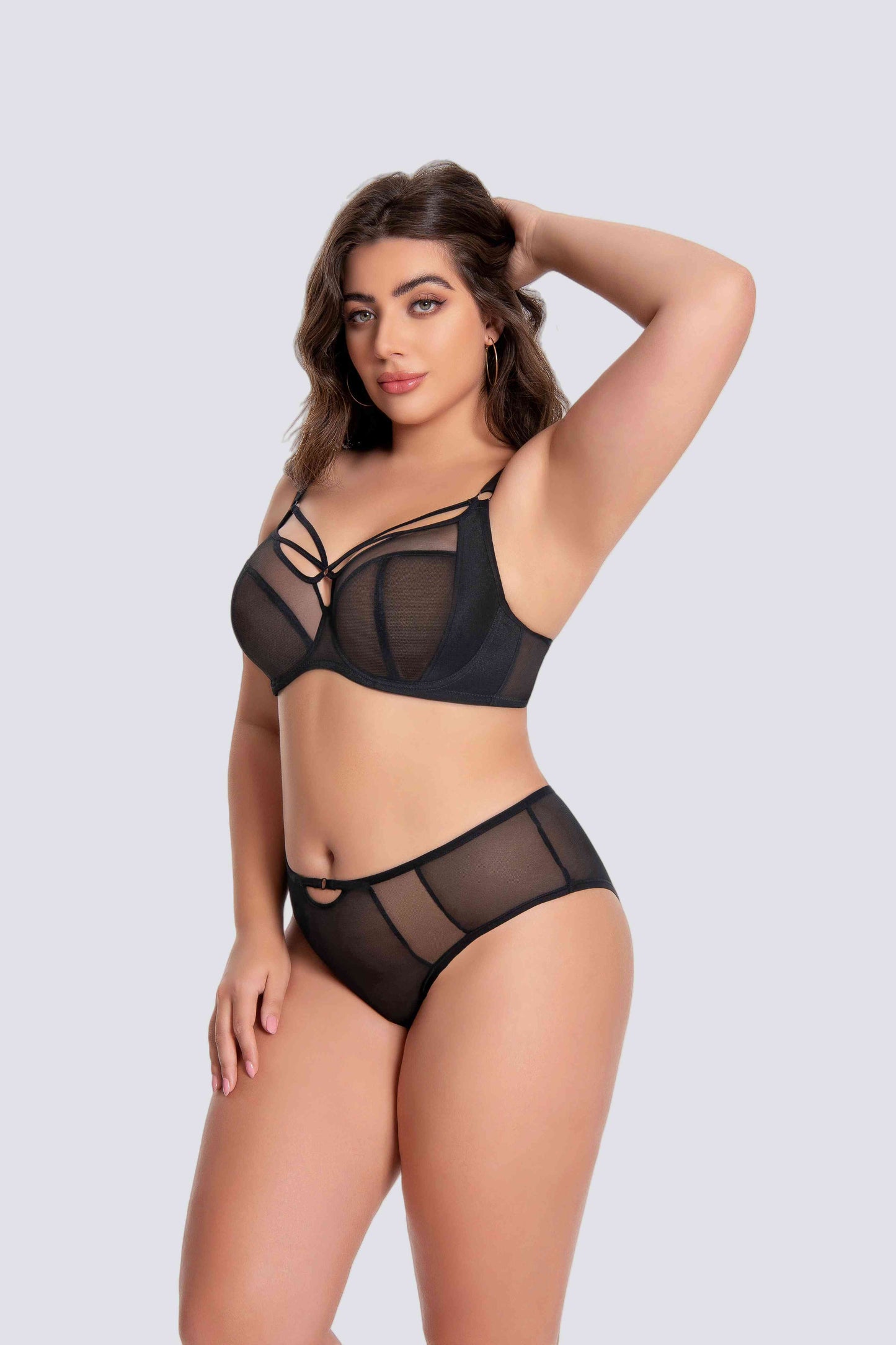 mesh bra set with underwire that provides lifted support for plus size busts