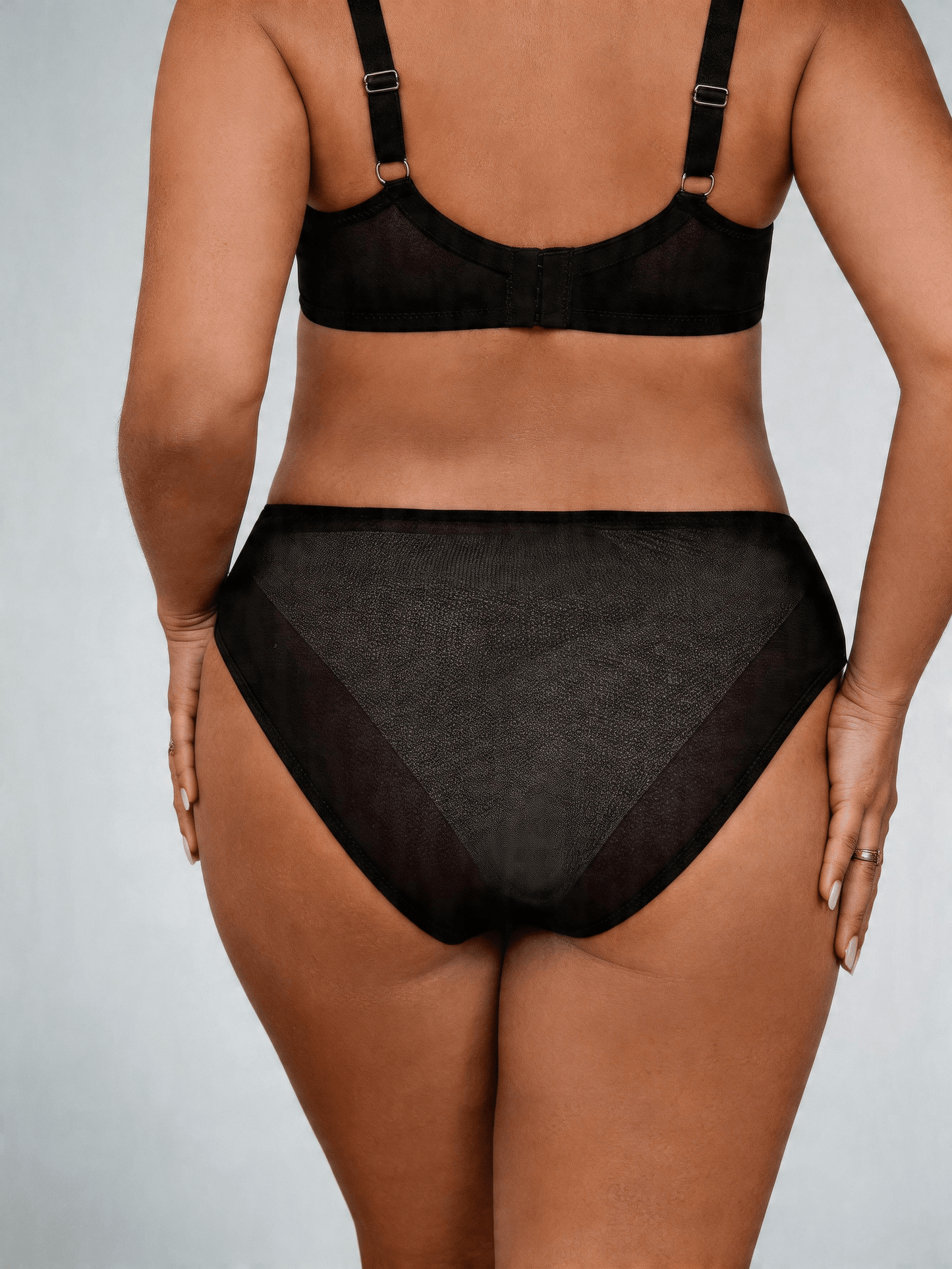 Women's Plus Size Mid Waist Briefs, Breathable Hollow Net-Like Design For Summer