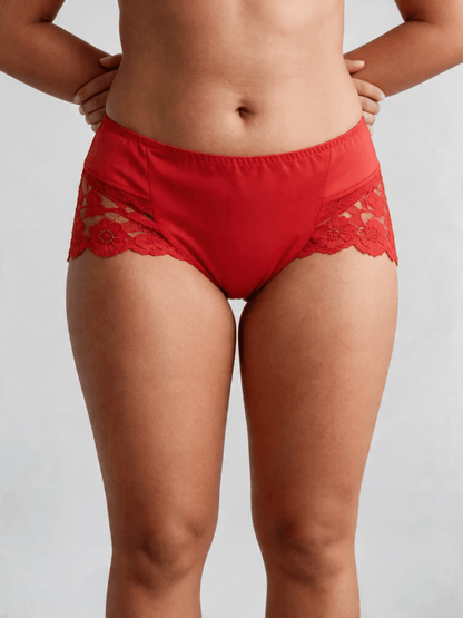 Lace Seamless Breathable Moisture Plus Size Mid-Rise Panties