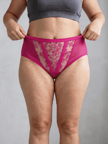 Plus Size Women's High Waist Underwear, Breathable & Embroidery Briefs For Summer