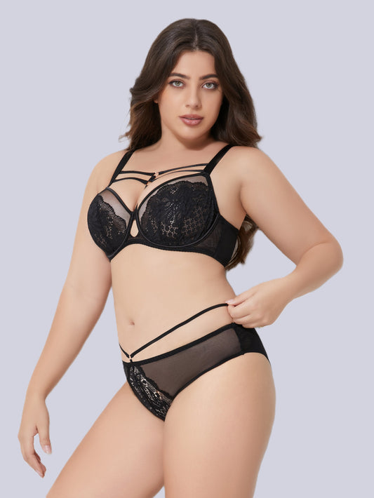 delicate floral lace meets innovation - crafted from breathable microfiber for chafe-free comfort. 