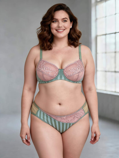 Full Coverage Plus Size Minimizer Bra Set, Side Support & Lift for Curvy Women