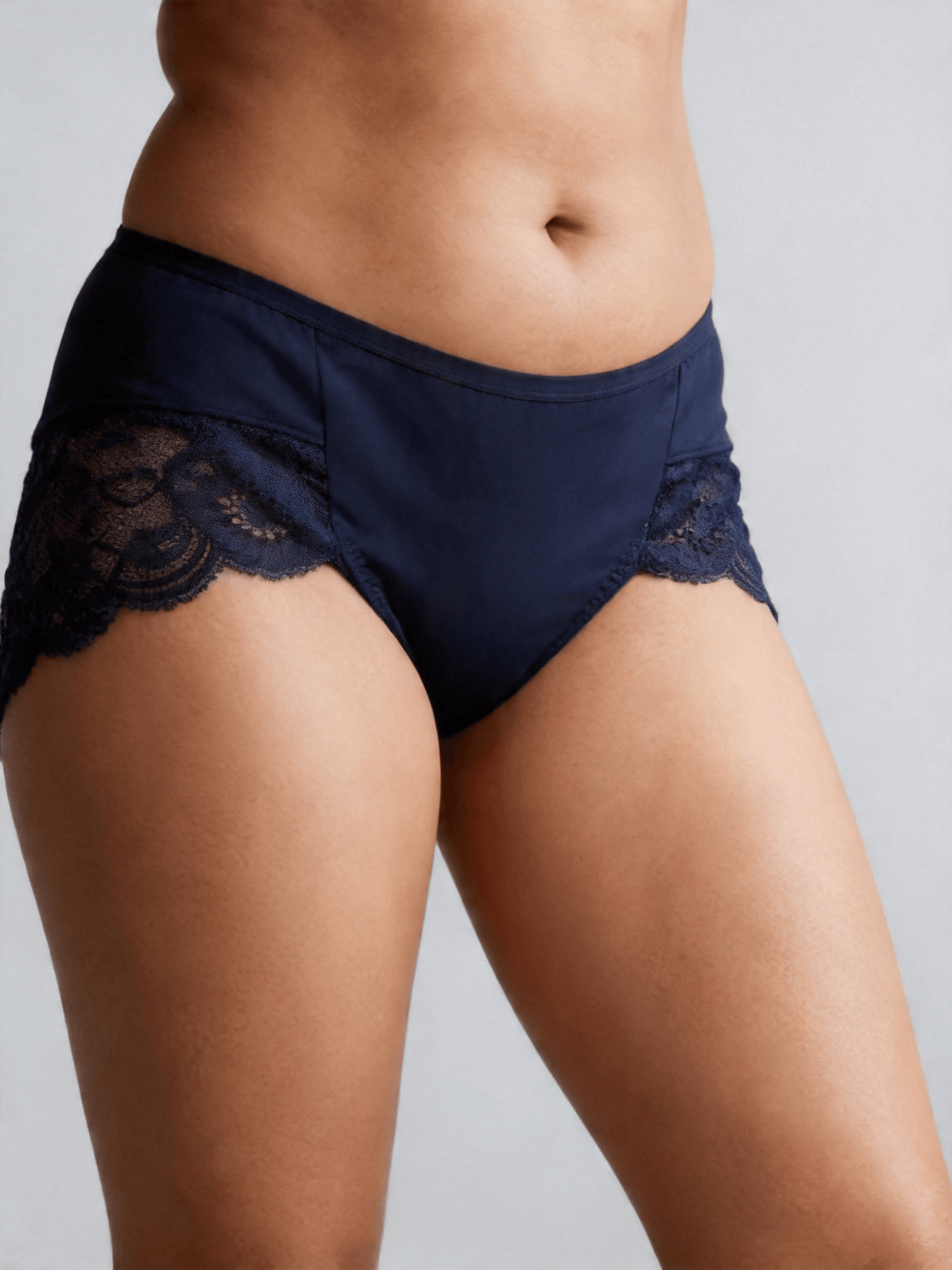 Lace Seamless Breathable Moisture Plus Size Mid-Rise Panties