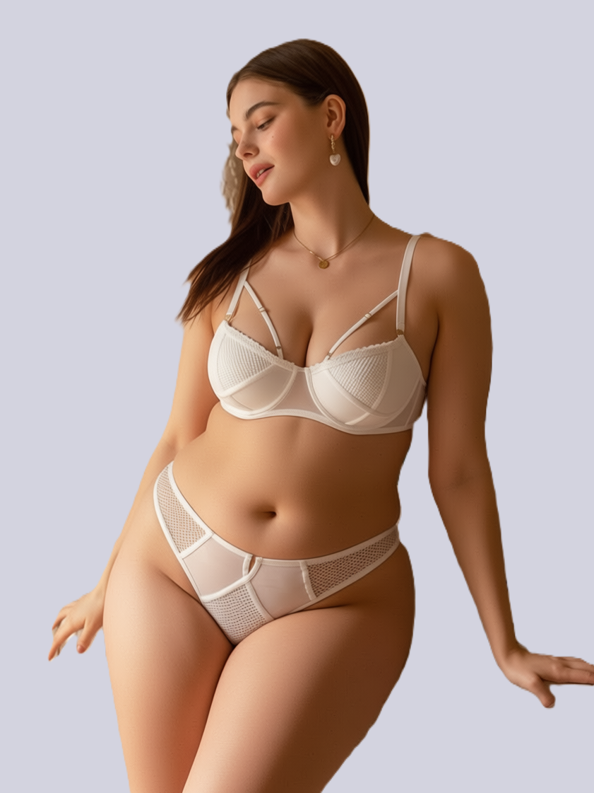 Luxurious Plus Size Lace Bra Set for Women Comfortable Lift & Push-Up