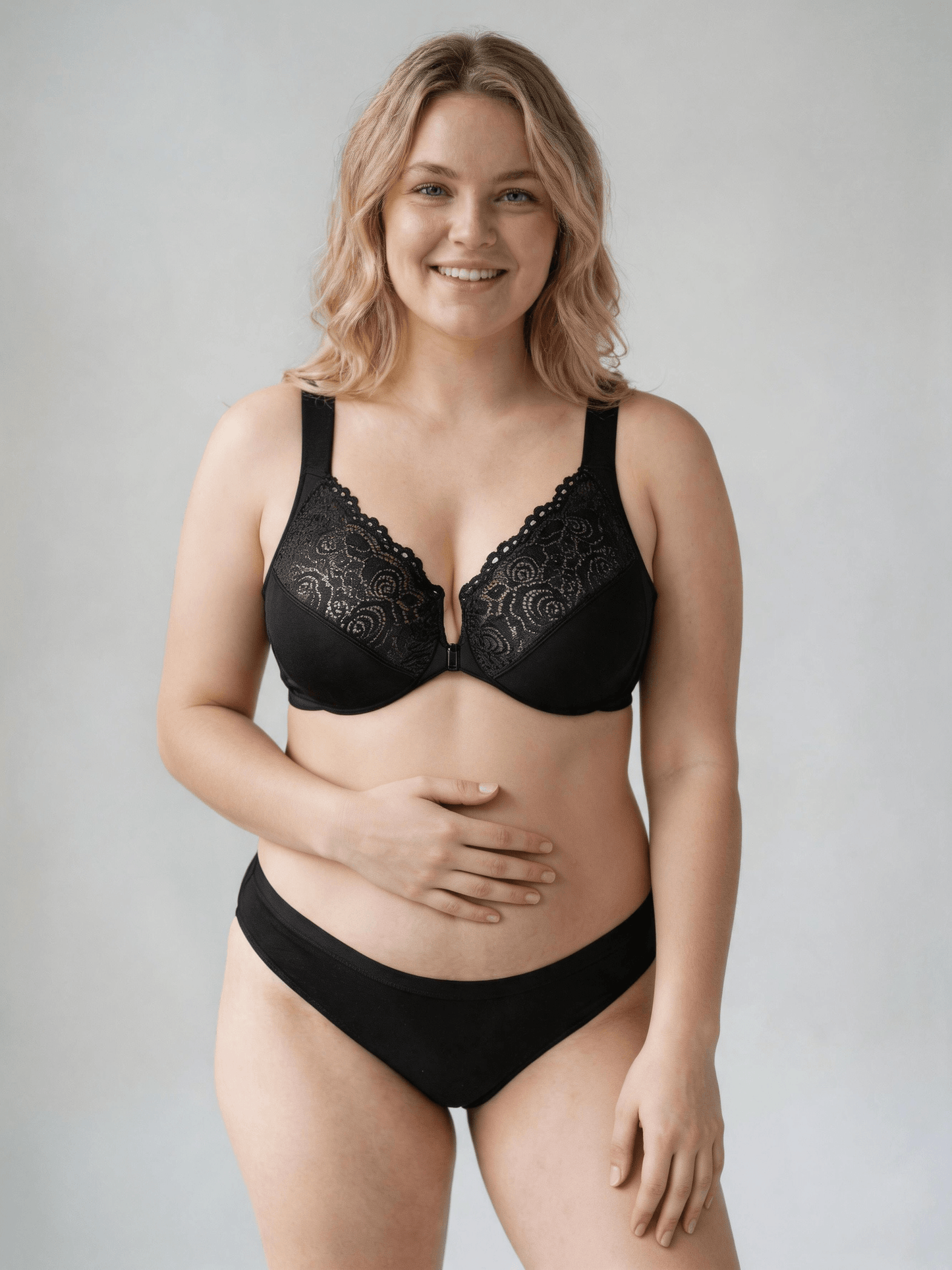 Plus Size Front Closure Full Coverage Seamless Women's Bra With Underwire Support