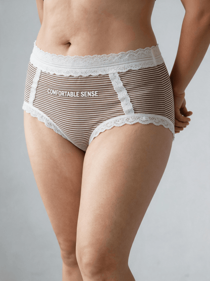 Comfortable Antibacterial Polka Dot Print High Waist Plus Size Briefs