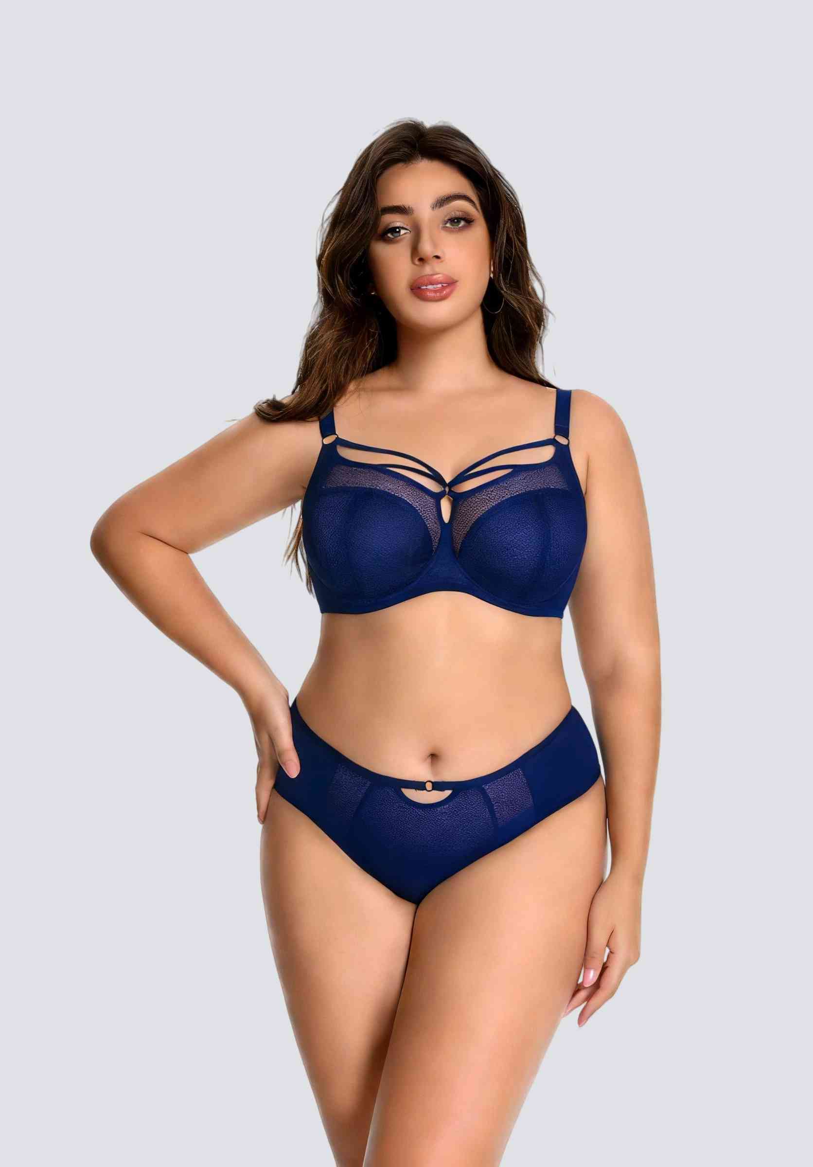 mesh underwire bra designed to support and stabilize a plus size bust