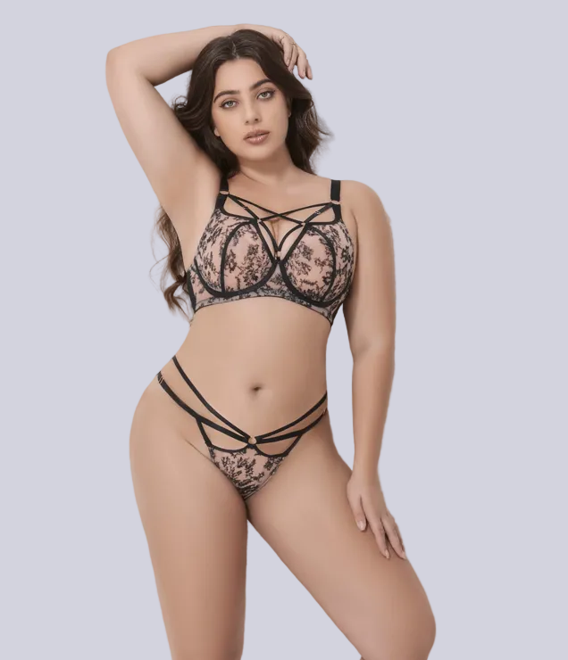 plus size mesh support bra offering lift, shape, and comfort