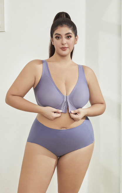 plus size smooth front close lift bra