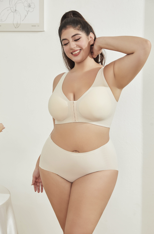 plus size smooth wireless front close bra