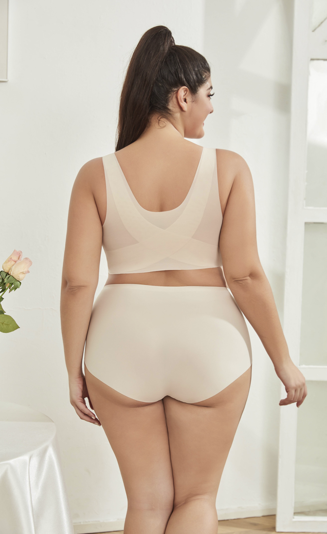 plus size smooth front closure back lift bra