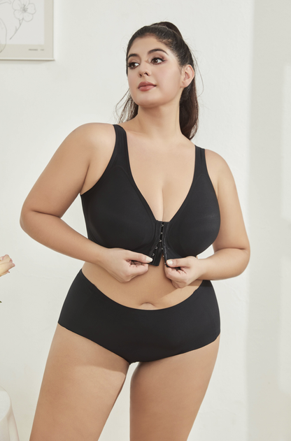 plus size smooth front closure comfort bra
