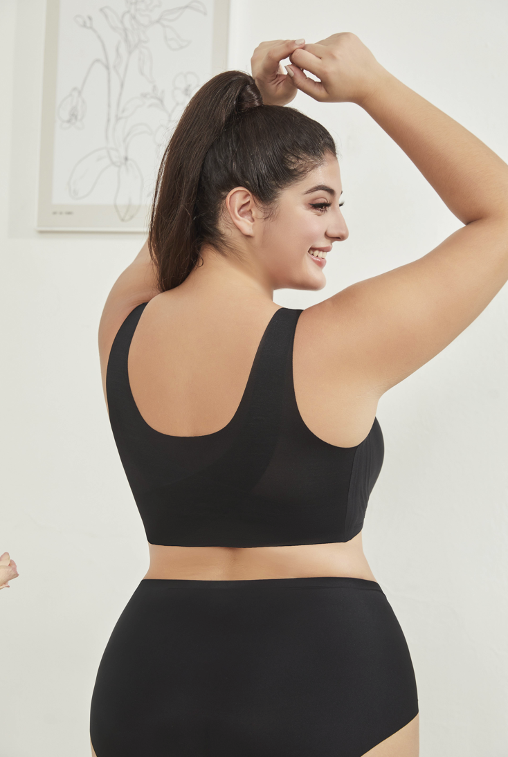 plus size smooth wireless front hook bra