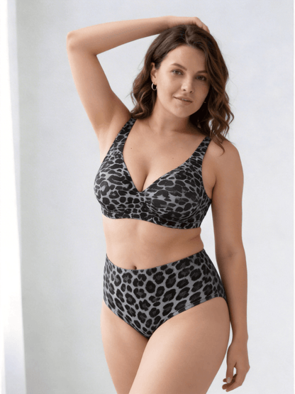 Wireless Full-Coverage Bra with Leopard Print Choosable
