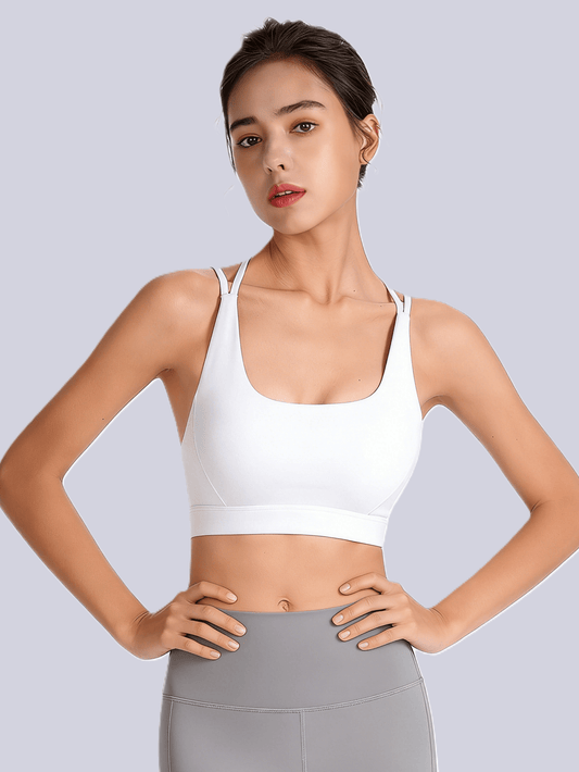 soft and stretchy plus size sports bra with cute cutout back, perfect for yoga and daily fitness.